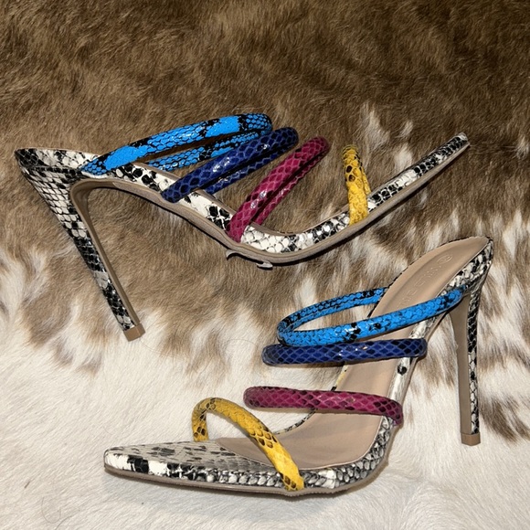 wild diva strappy colorful snake skin heel - Picture 4 of 4